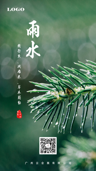 24节气雨水宣传海报